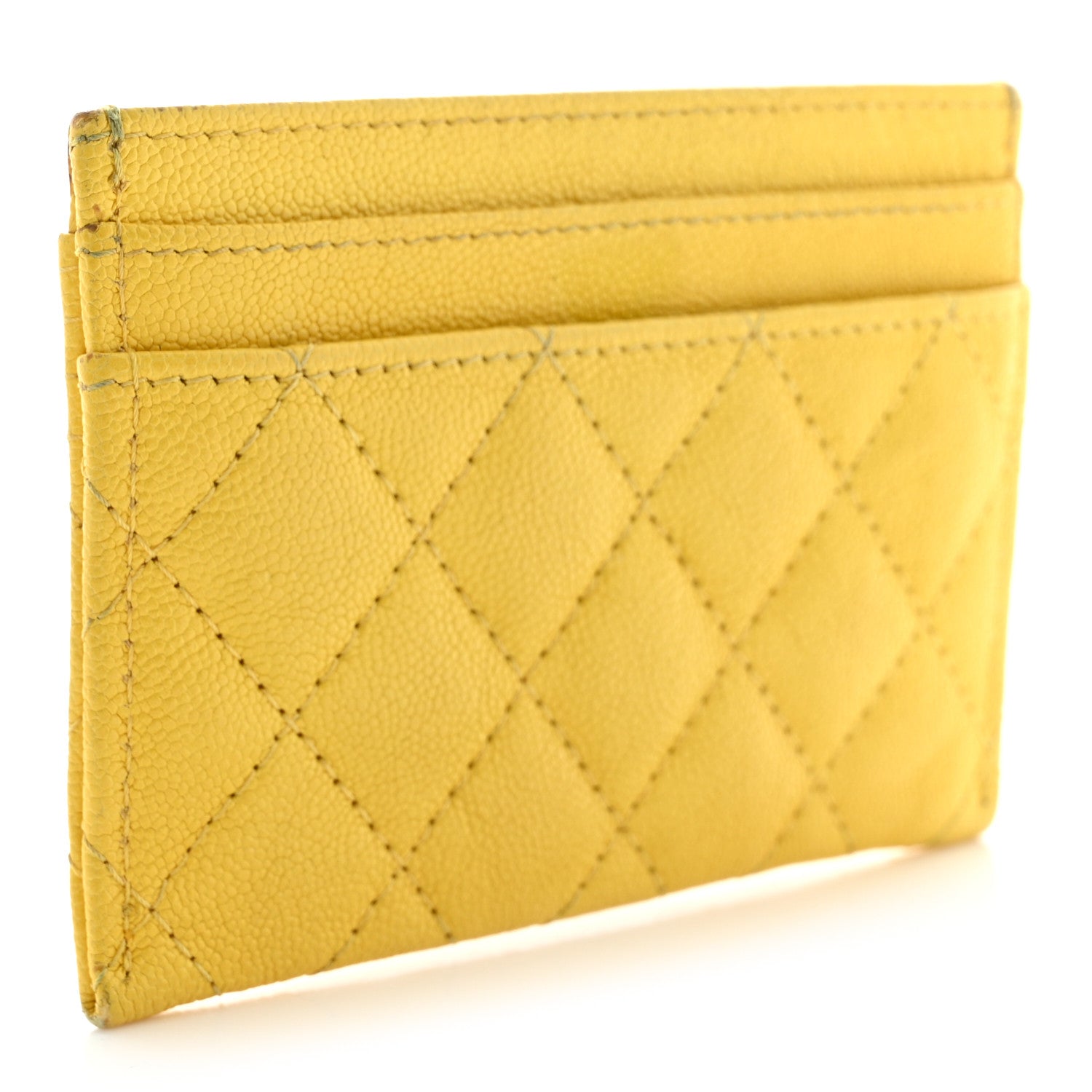 Chanel Caviar Quilted Boy Card Holder Yellow 3 of 14