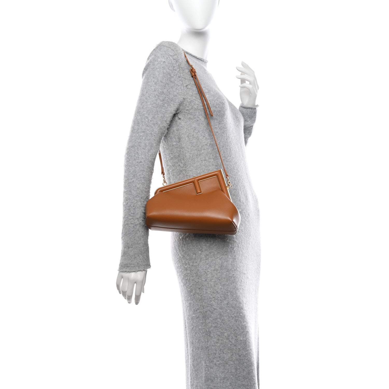 Fendi Shiny Nappa Small Fendi First Caramello 2 of 10