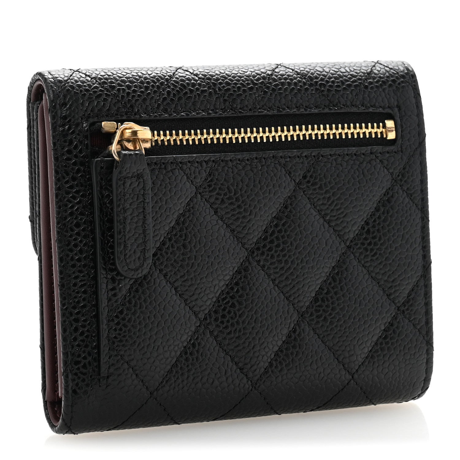 Chanel Caviar Quilted Compact Flap Wallet Black 3 of 9