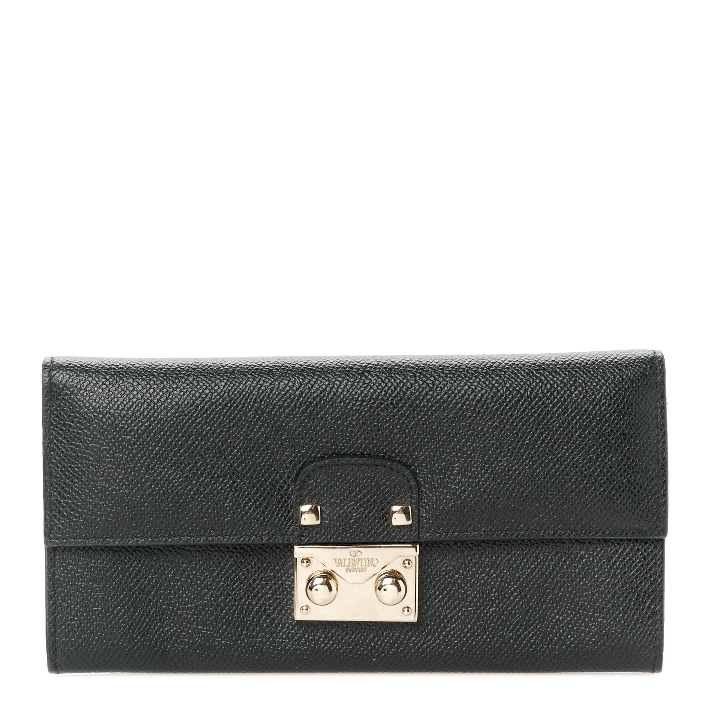 Calfskin Continental Flap Wallet Black