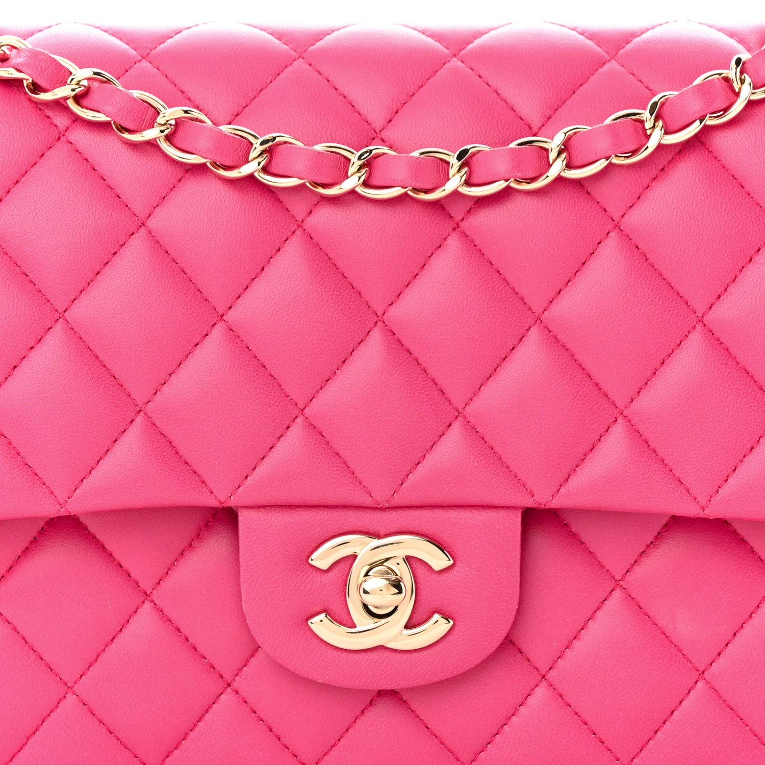 Chanel Lambskin Quilted Medium Double Flap Pink 8 of 15