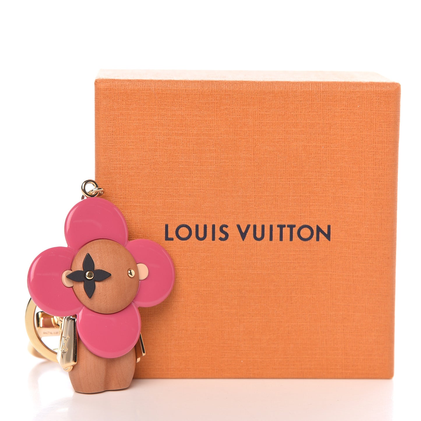 Resin Wood Vivienne Bag Charm Pink