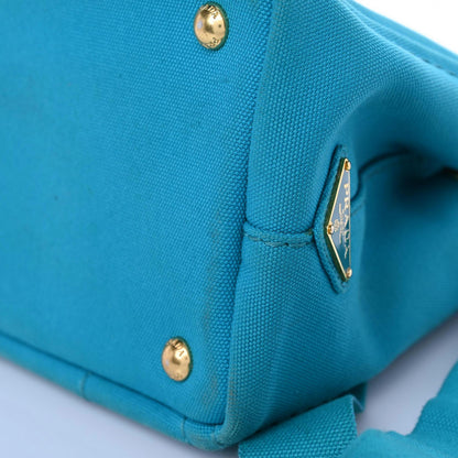 Prada Canapa Small Logo Tote Pavone 16 of 28