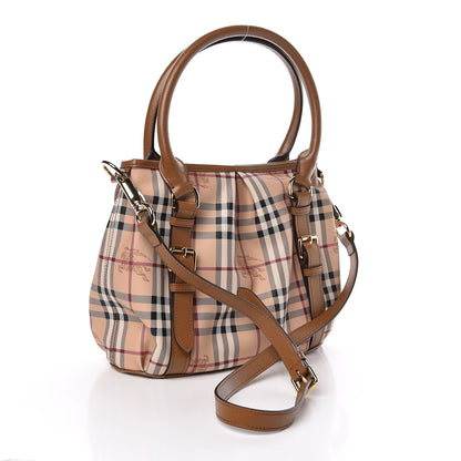 Burberry Haymarket Check Small Northfield Tote Mid Camel 4 of 13