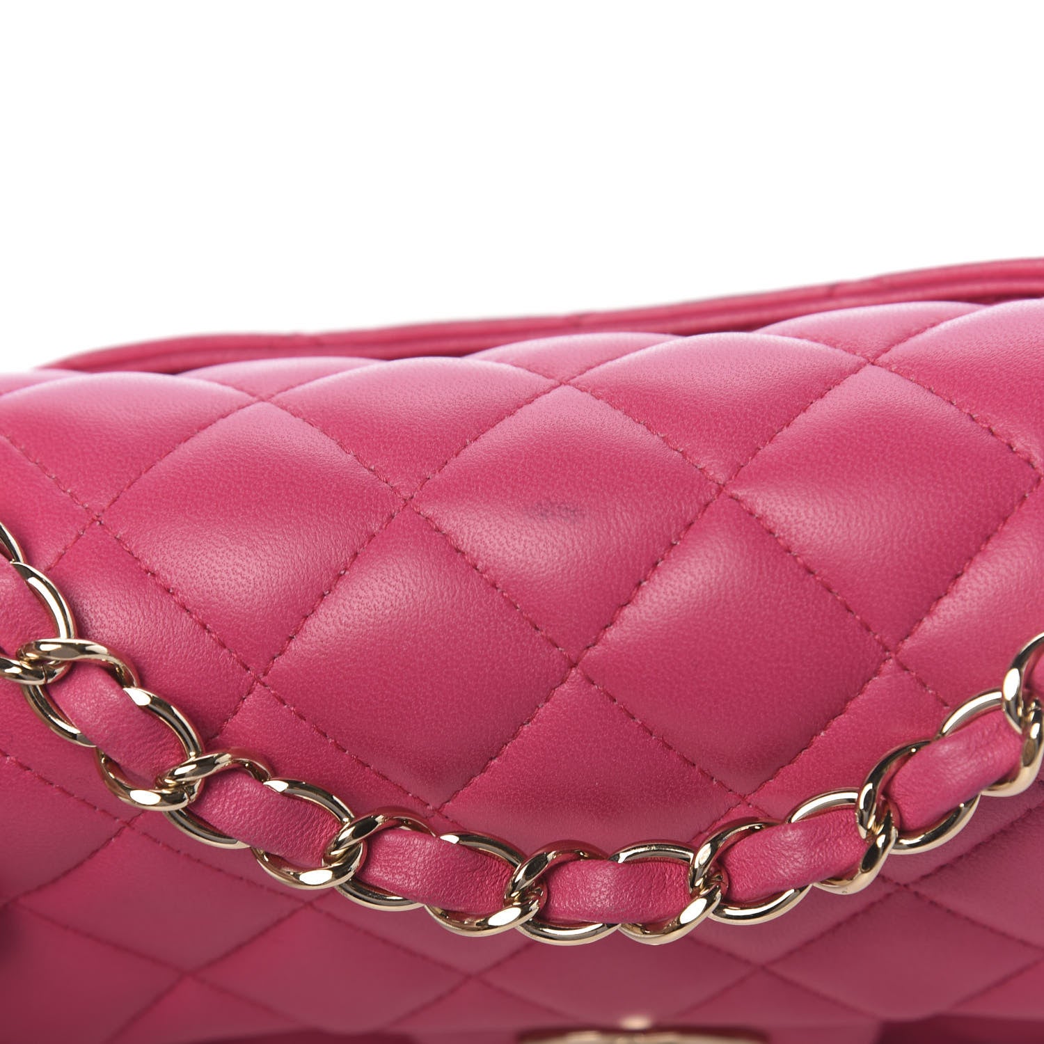 Chanel Lambskin Quilted Mini Rectangular Flap Dark Pink 9 of 19