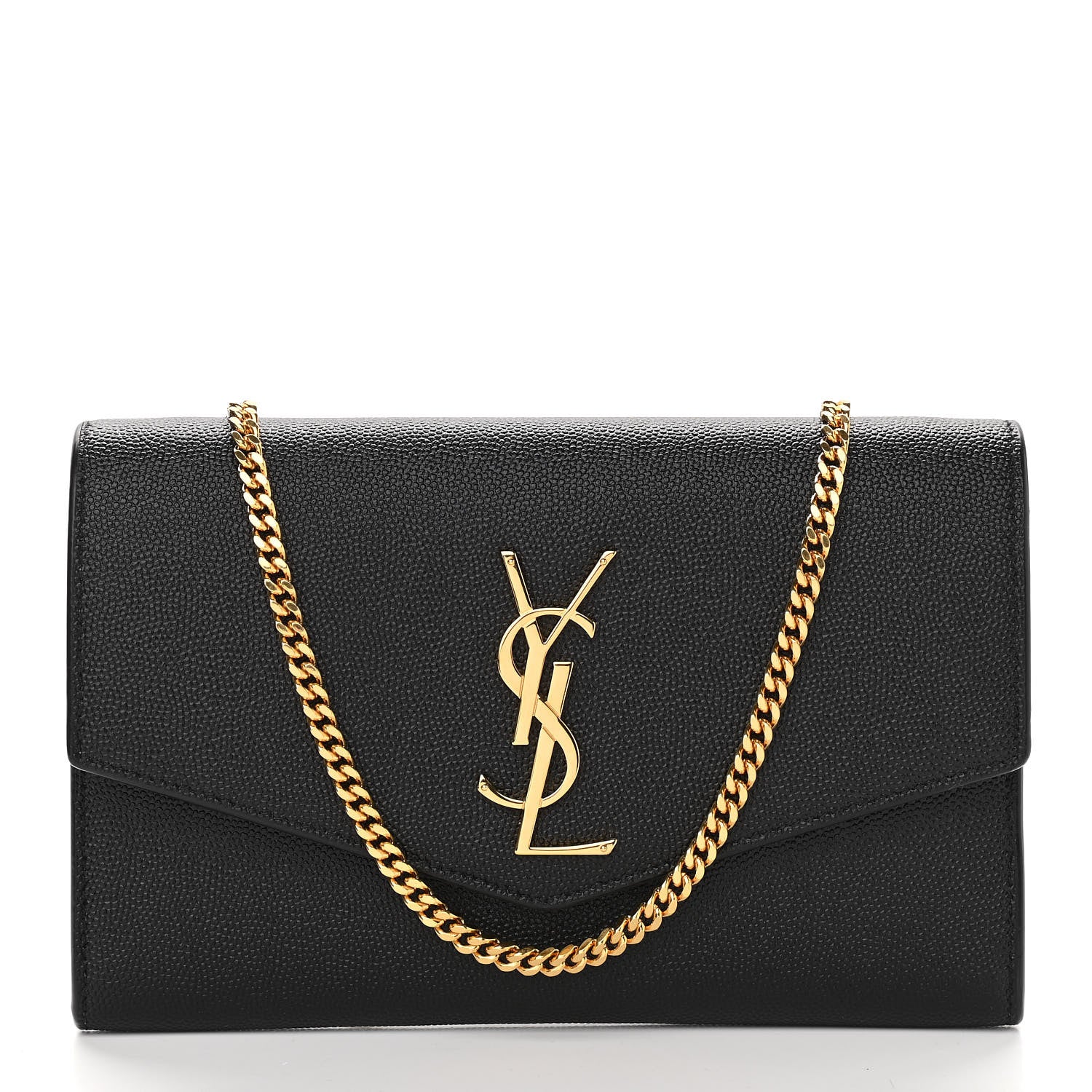 Saint Laurent Grain De Poudre Uptown Chain Wallet Black 3 of 13