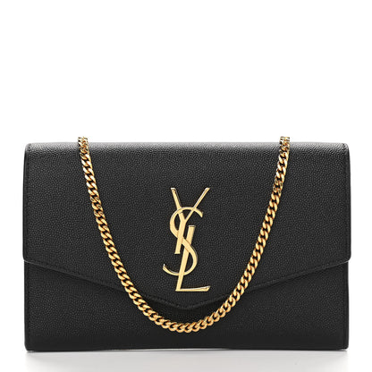 Saint Laurent Grain De Poudre Uptown Chain Wallet Black 3 of 13