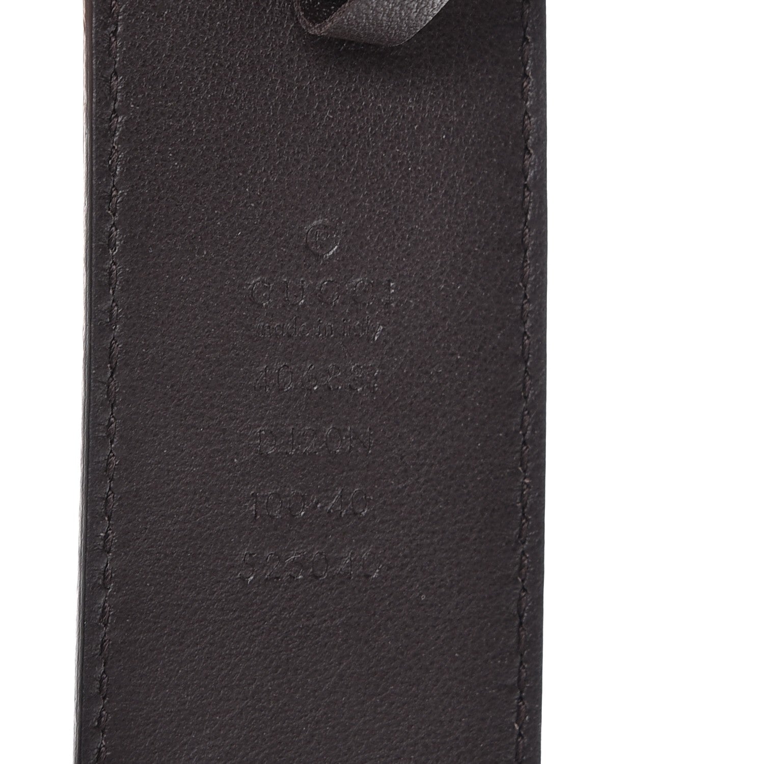 Gucci Textured Dollar Calfskin Nickel Double G 40mm Belt 100 40 Dark Cocoa 6 of 7