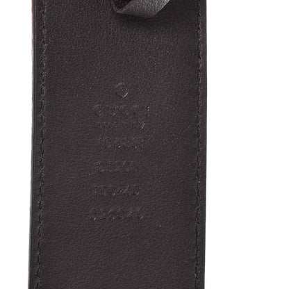 Gucci Textured Dollar Calfskin Nickel Double G 40mm Belt 100 40 Dark Cocoa 6 of 7
