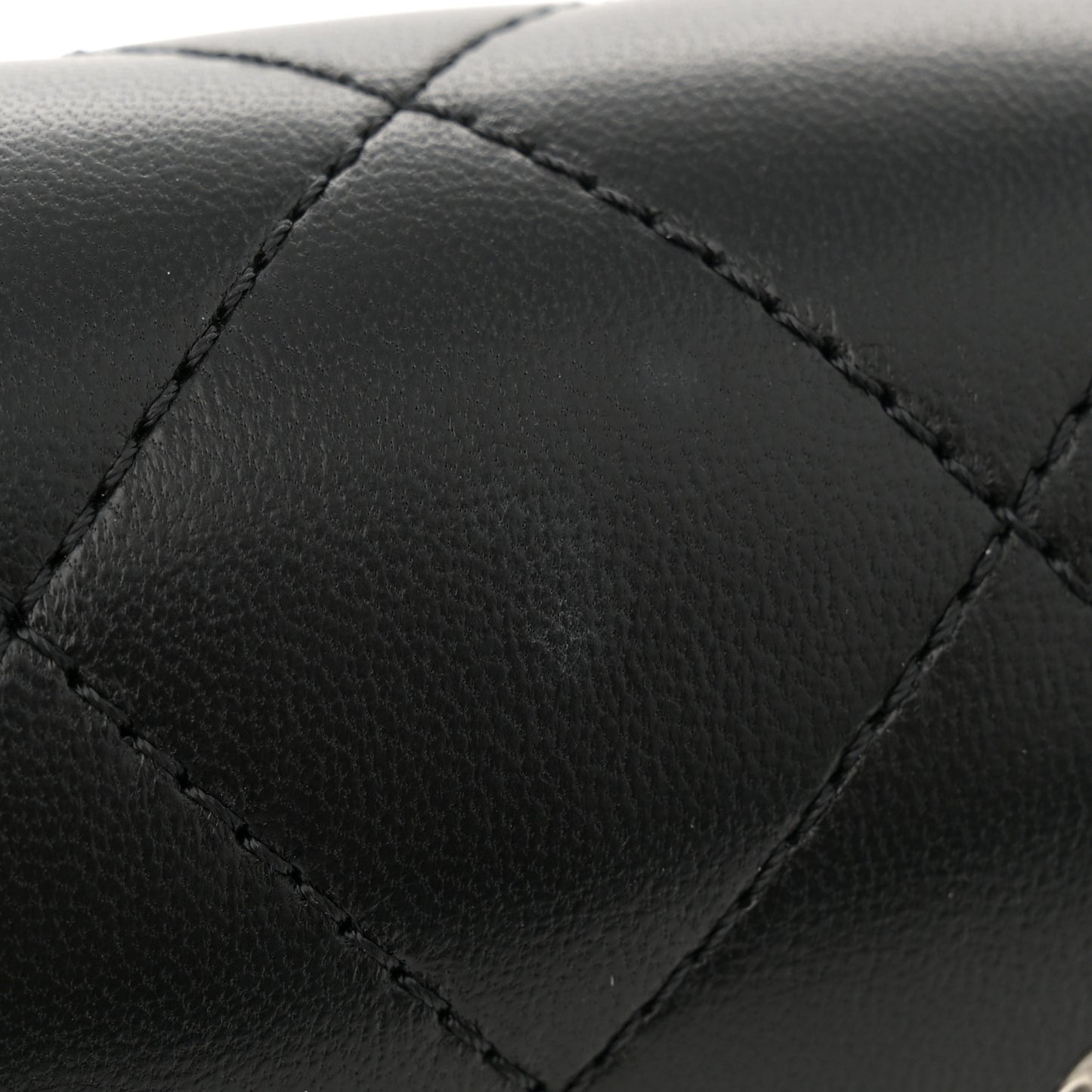 Lambskin Quilted Small Coco Clips Single Flap Black