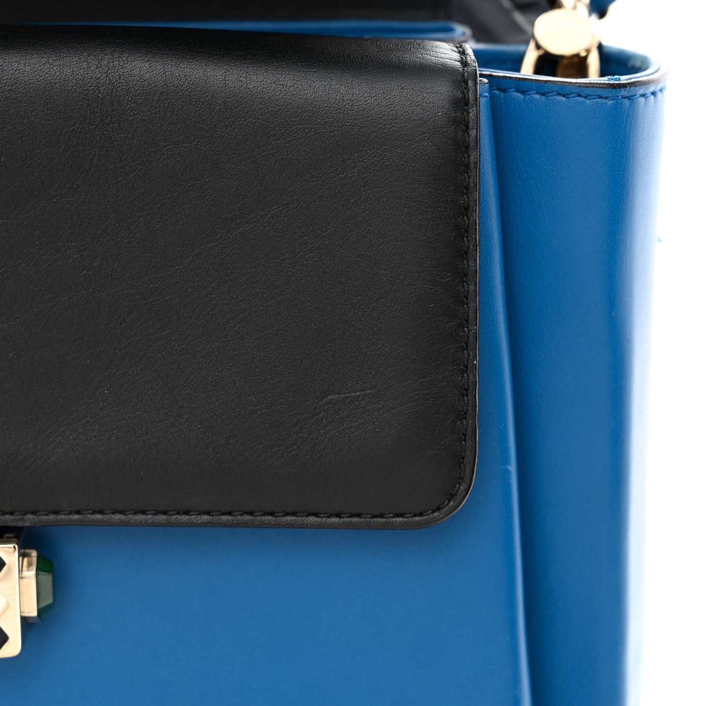 Calfskin Serpenti Viper Top Handle Bag Blue
