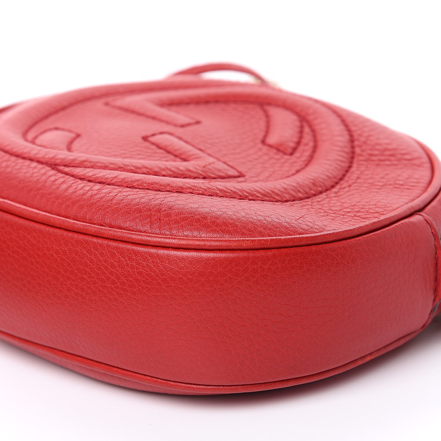 Gucci Pebbled Calfskin Mini Soho Chain Bag Tabasco Red 9 of 11
