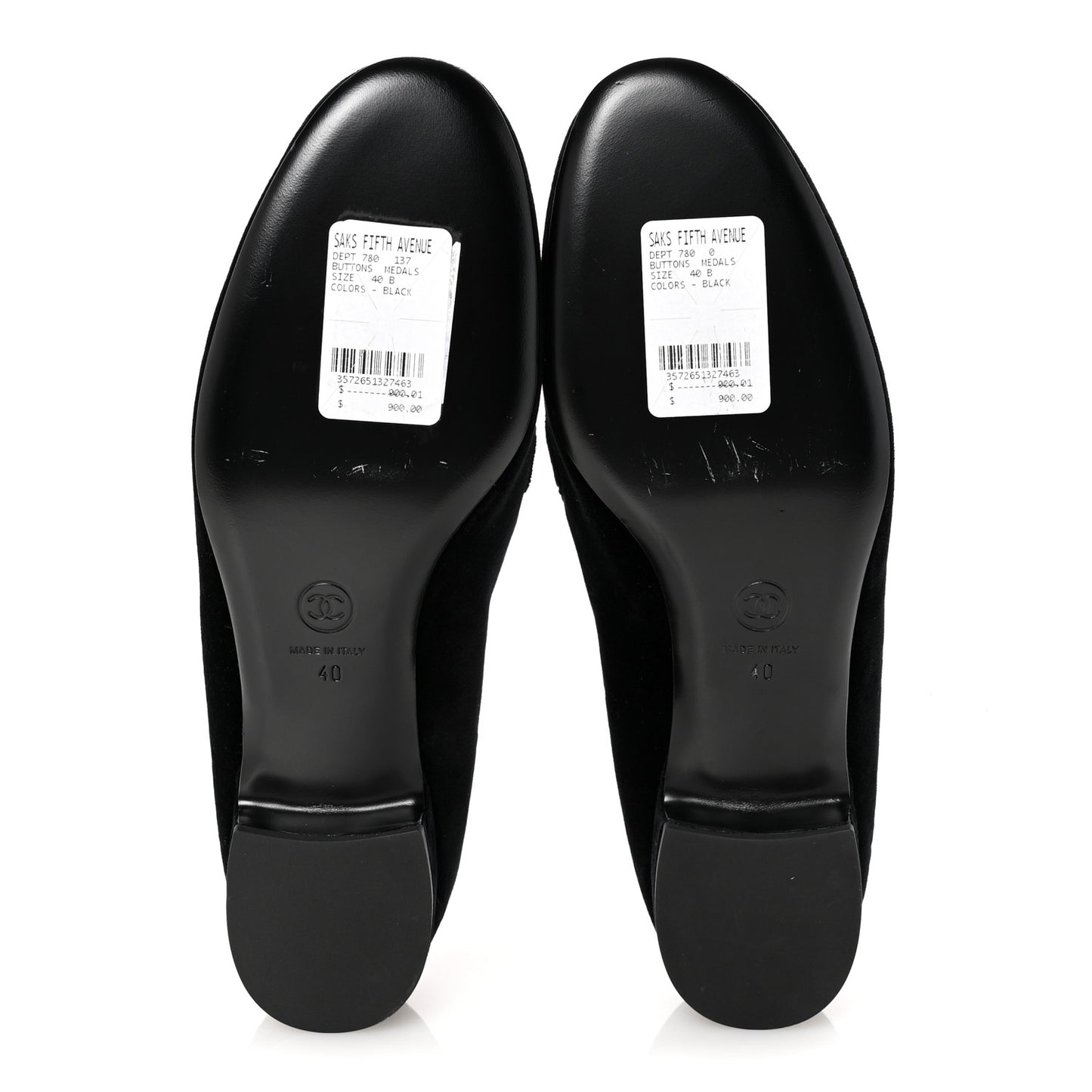 Velvet Moccasin Loafers 40 Black