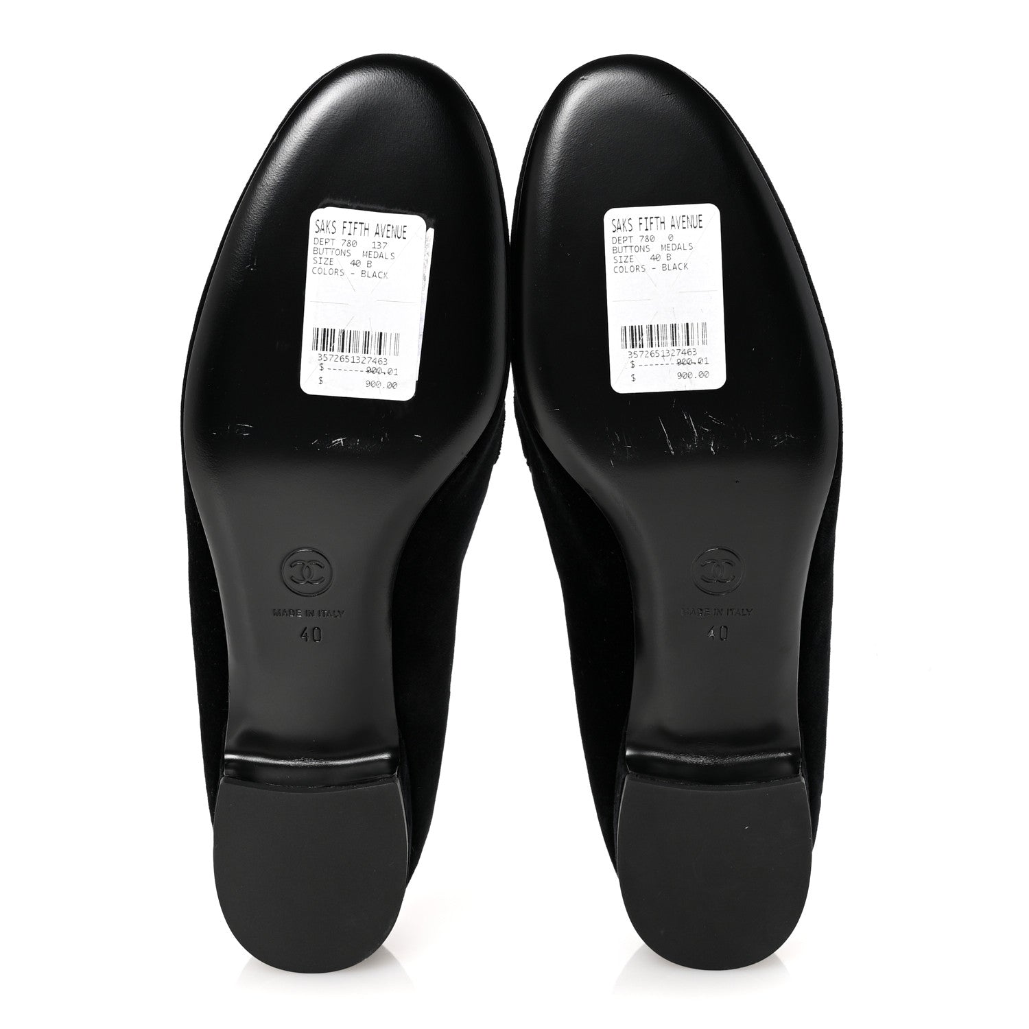 Chanel Velvet Moccasin Loafers 40 Black 6 of 9