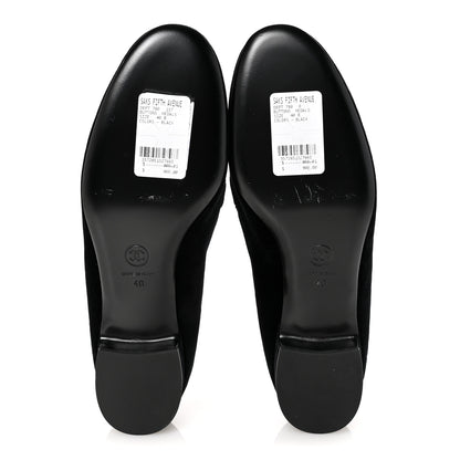 Chanel Velvet Moccasin Loafers 40 Black 6 of 9