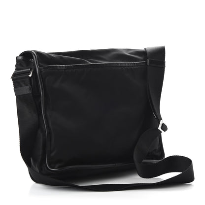 Prada Tessuto Nylon Saffiano Messenger Satchel Black 2 of 8