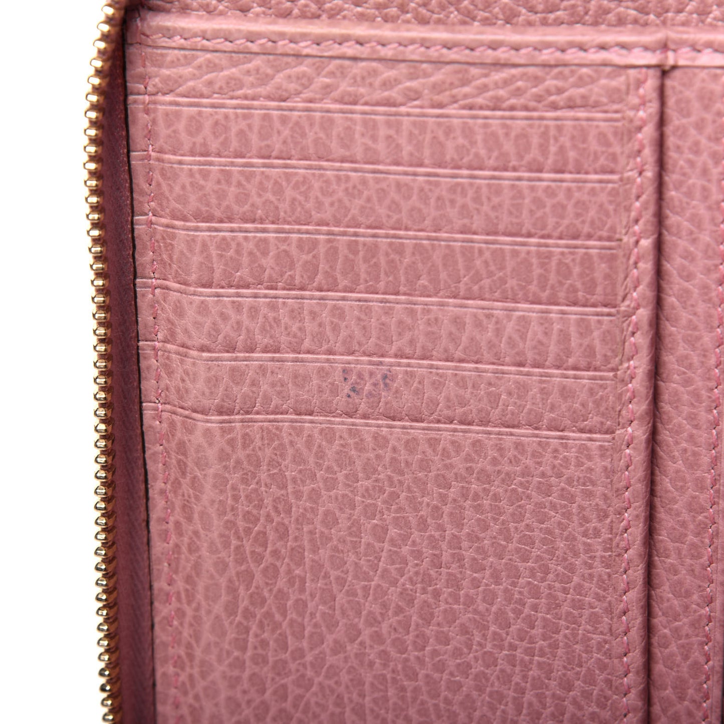 Monogram Dollar Calfskin Zip Around Compact Wallet Beige Ebony Soft Pink