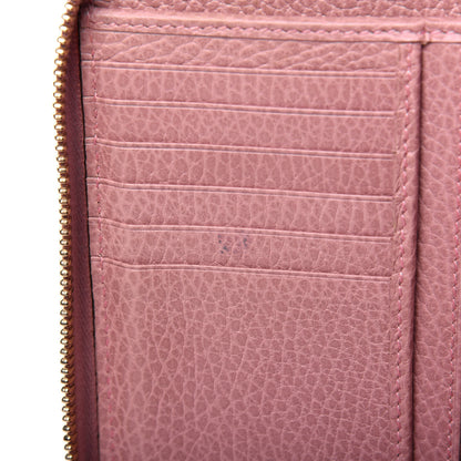 Gucci Monogram Dollar Calfskin Zip Around Compact Wallet Beige Ebony Soft Pink 7 of 17