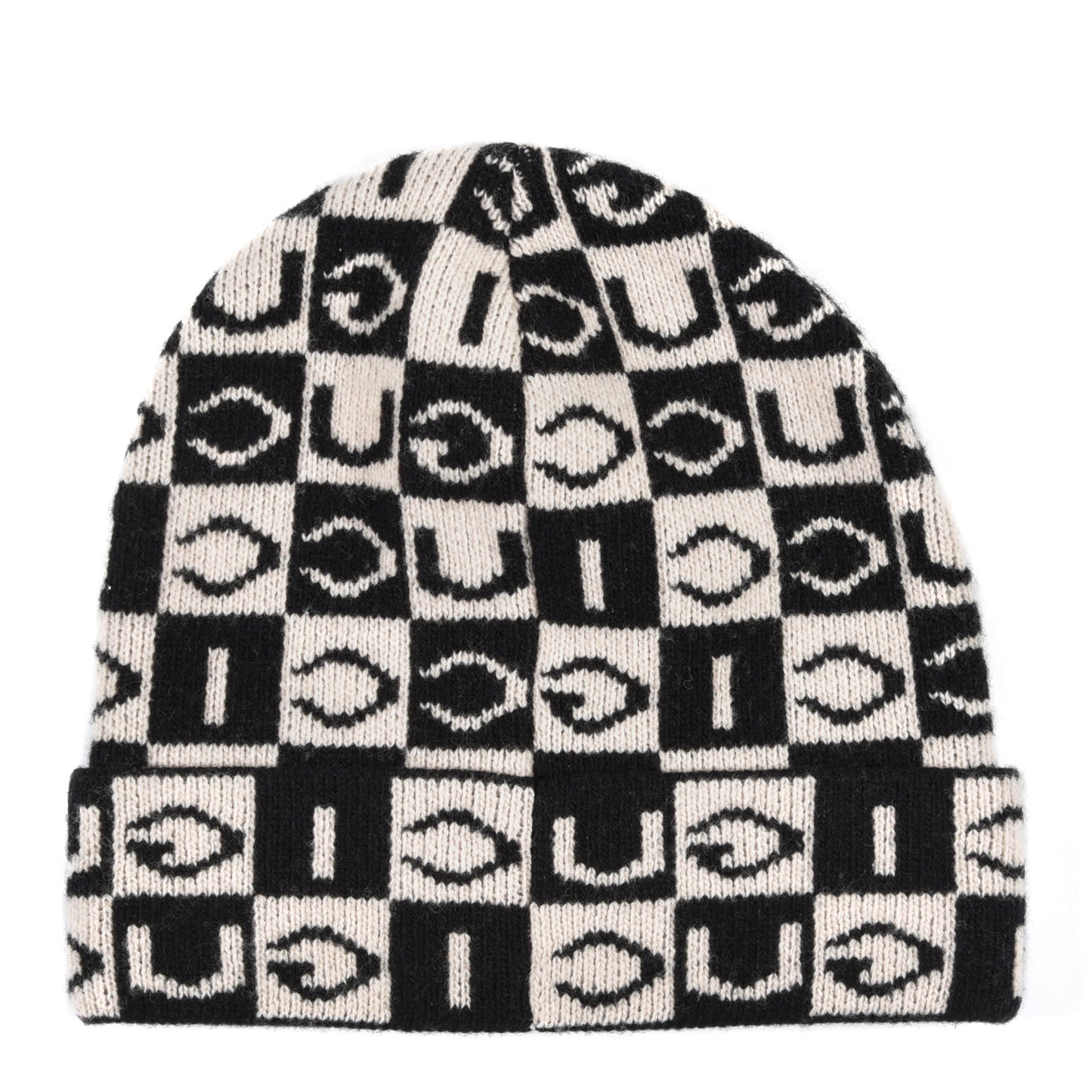 Wool Appside Beanie L Black Ivory