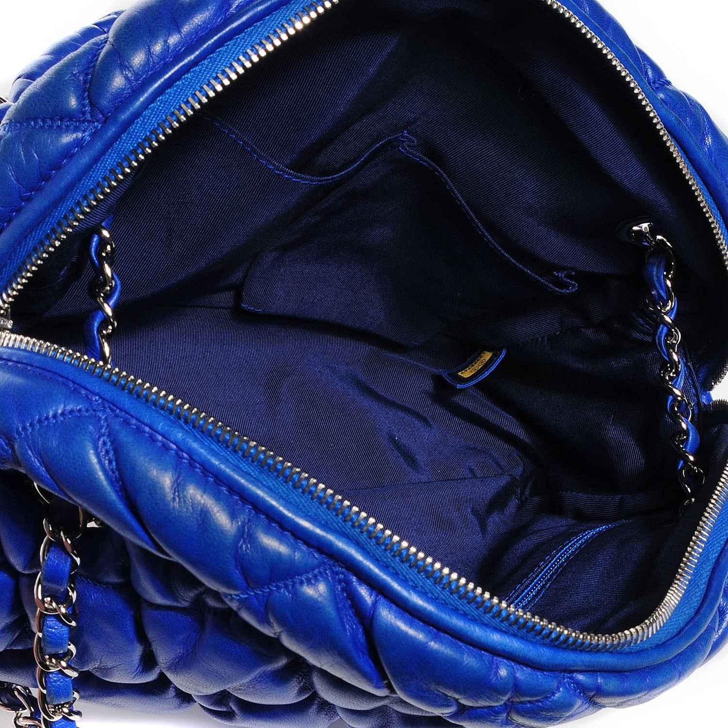 Chanel Lambskin Bubble Quilt Camera Case Blue 6 of 8