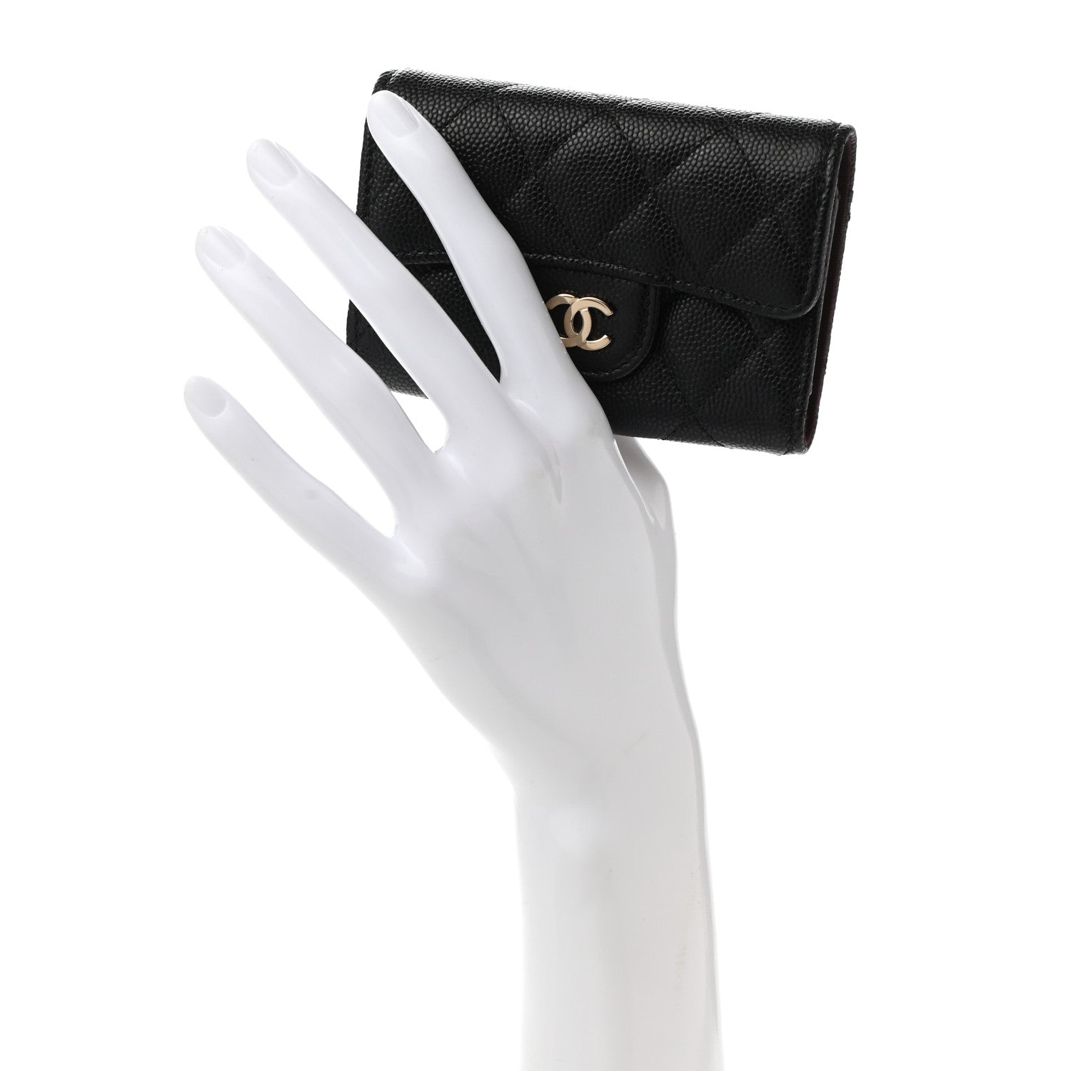 Chanel Caviar Quilted Classic 4 Key Holder Wallet Black 2 of 11
