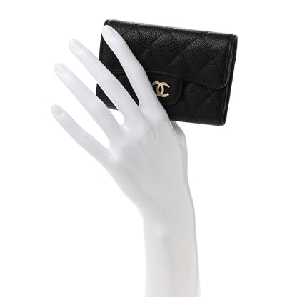 Chanel Caviar Quilted Classic 4 Key Holder Wallet Black 2 of 11