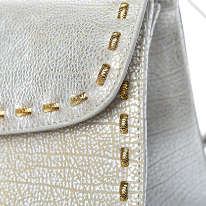 Delvaux Metallic Crispy Calfskin MM Brillant Satchel Antique Silver 10 of 10