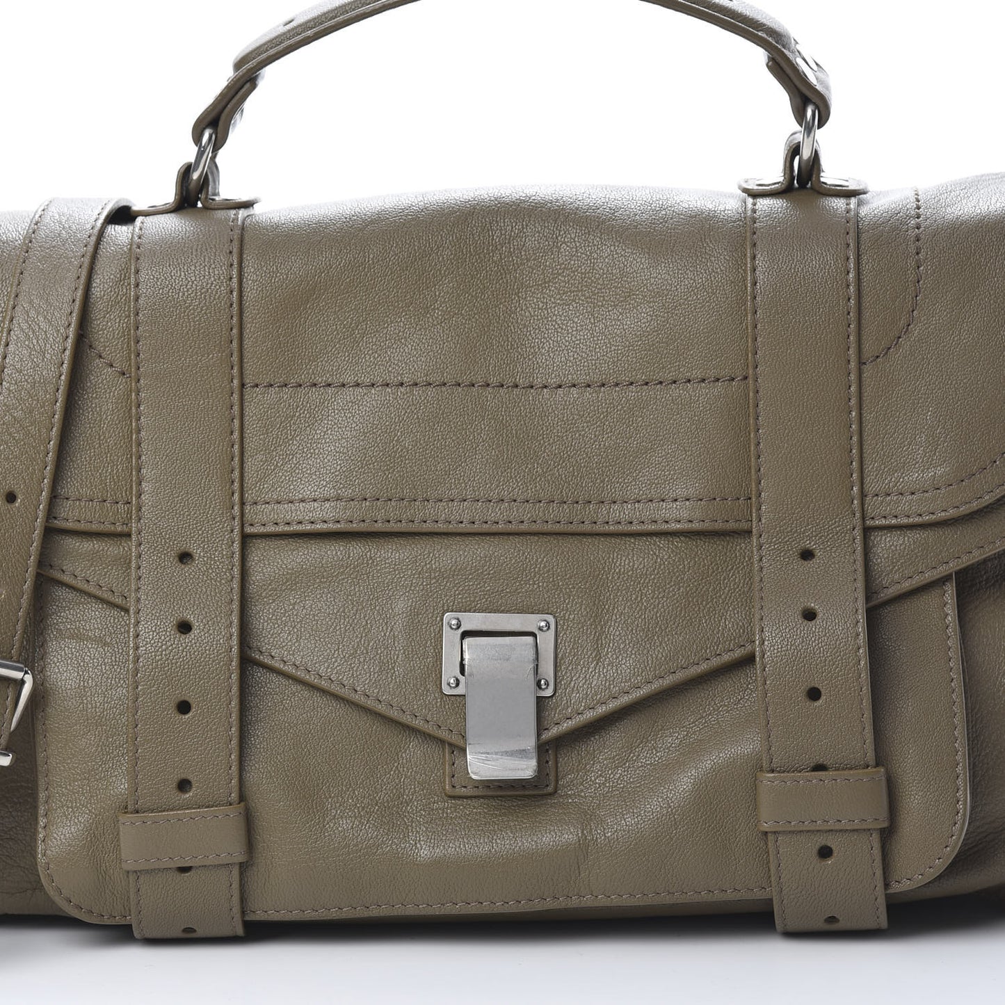 Lambskin Medium PS1 Satchel Dark Olive