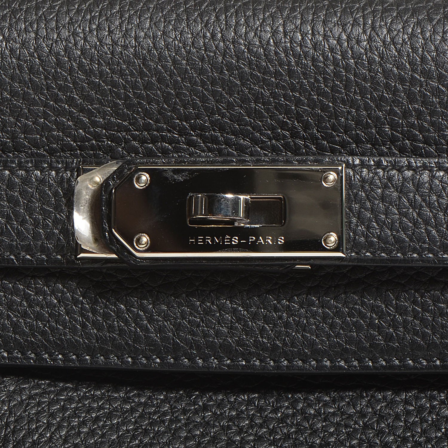 Hermes Taurillon Clemence Shoulder Kelly 40 Black 18 of 26