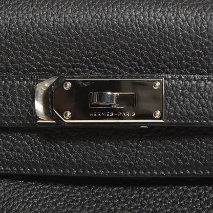 Hermes Taurillon Clemence Shoulder Kelly 40 Black 18 of 26