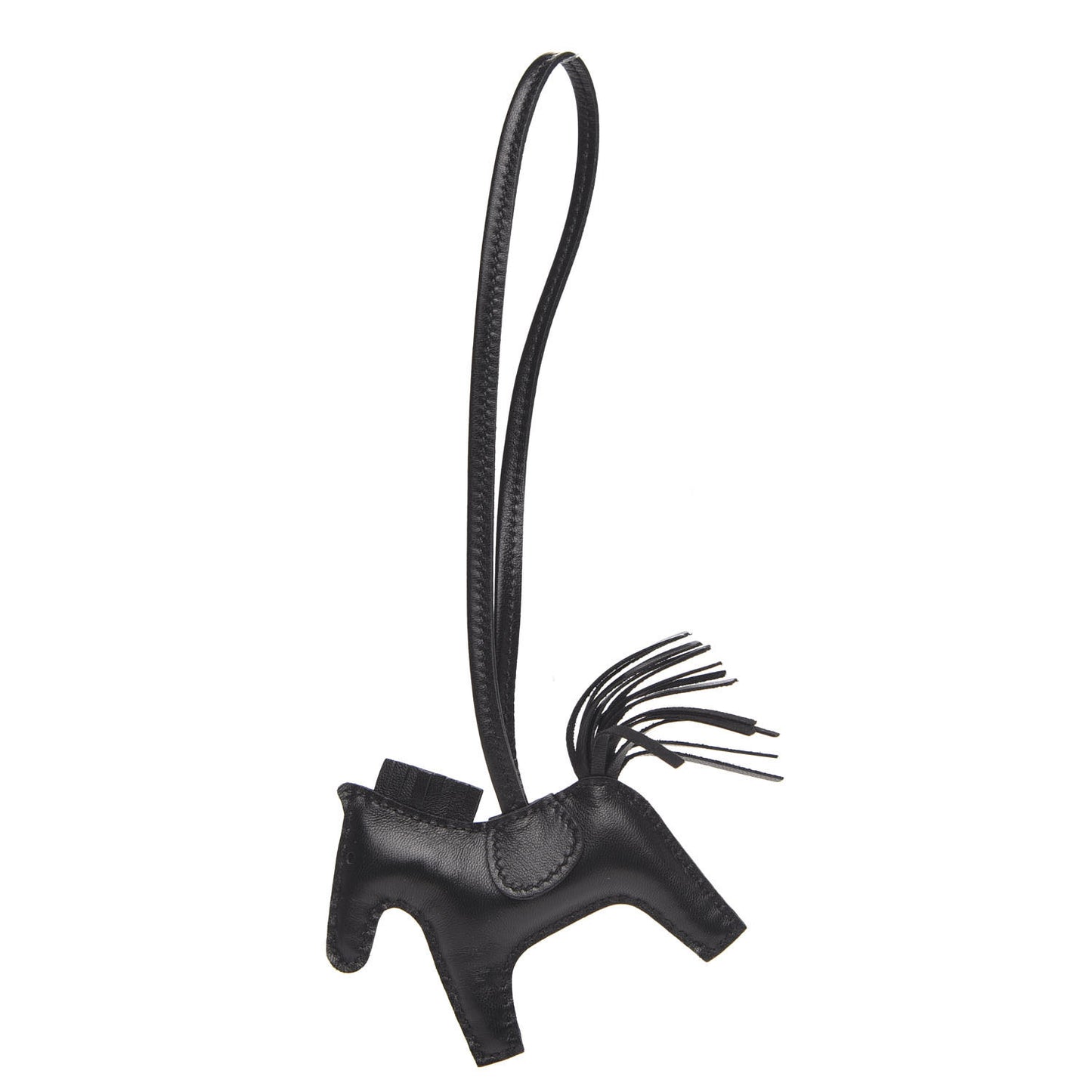 Milo Lambskin Grigri Rodeo Horse Bag Charm PM So Black