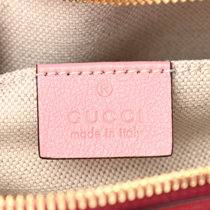 Gucci Azalea Calfskin Enamel Matelasse Diagonal Small Torchon GG Marmont Chain Shoulder Bag New Cherry Red Wild Rose 6 of 10
