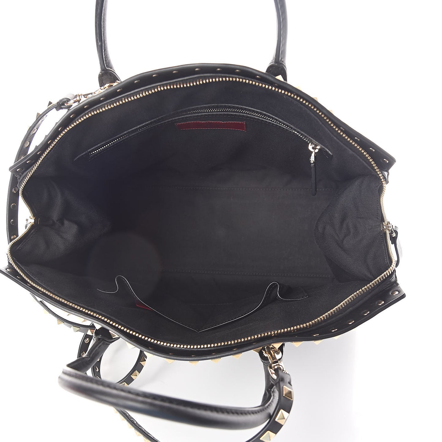 Vitello Rockstud Dome Shopper Black