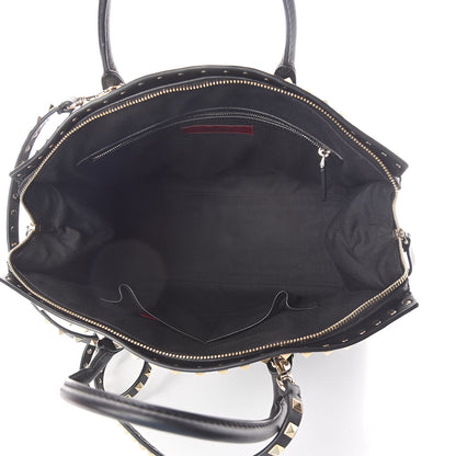 Valentino Garavani Vitello Rockstud Dome Shopper Black 5 of 13