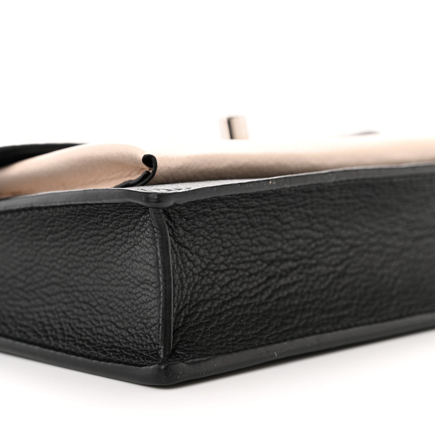 Soft Calfskin Snakeskin My Lockme Chain Pochette Black