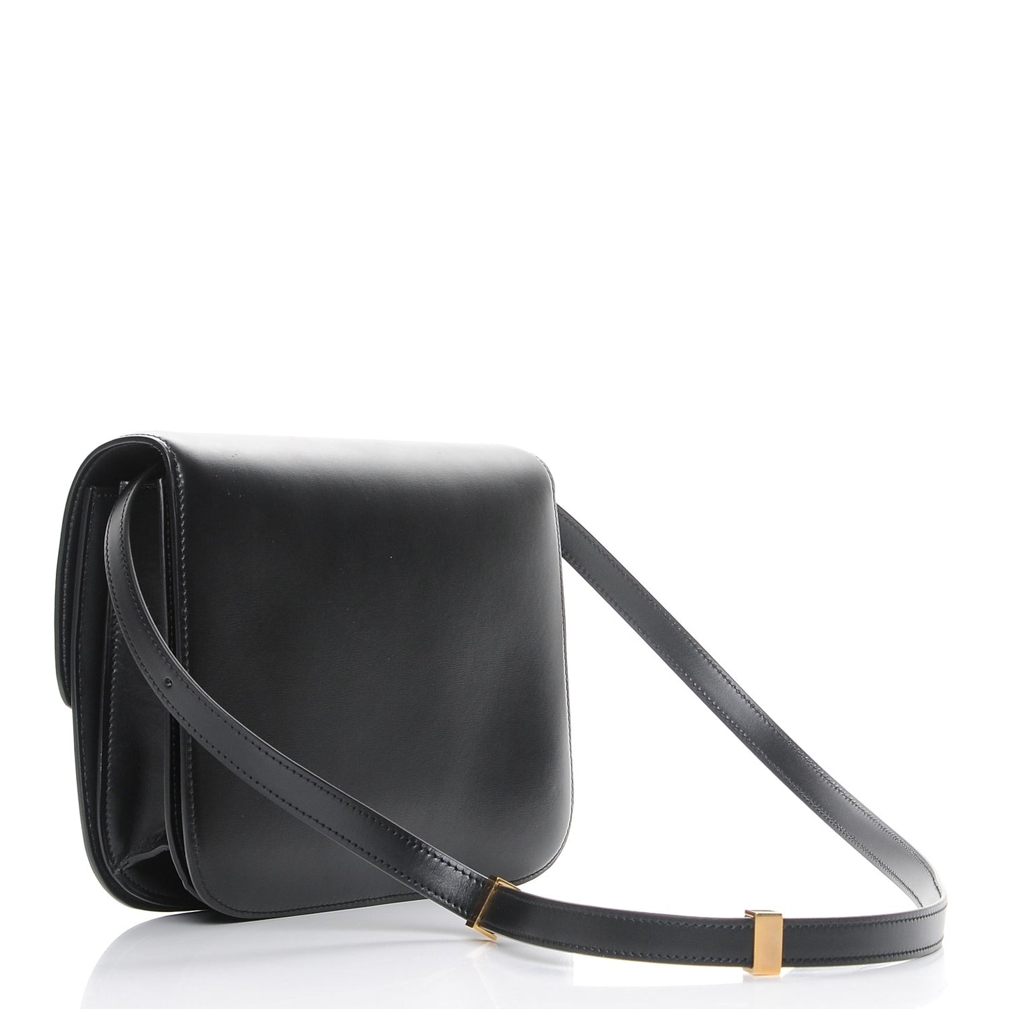 Box Calfskin Medium Classic Box Flap Bag Black