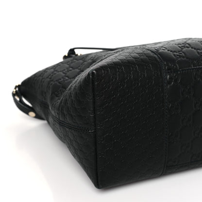 Gucci Guccissima Medium Bree Foldover Tote Black 8 of 9