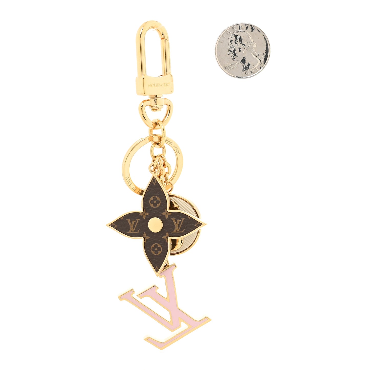 Metal Monogram Epi Spring Street Bag Charm Key Holder Gold