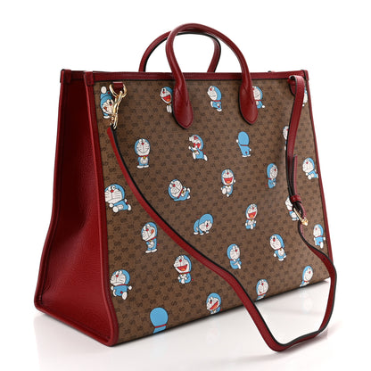 Gucci X DORAEMON Mini Vintage GG Supreme Monogram Large Tote Bag Beige Cherry Red 3 of 10