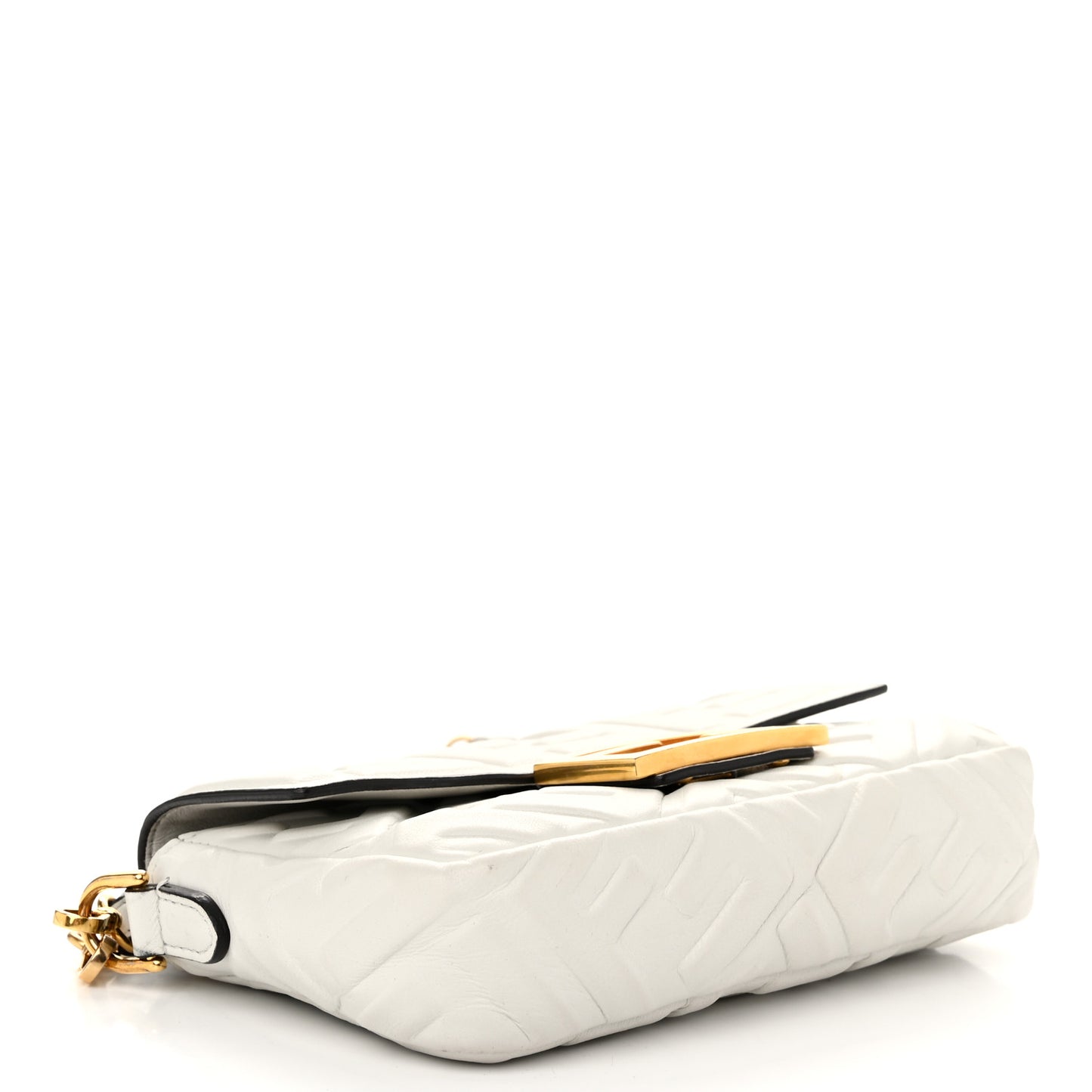 Nappa FF 1974 Embossed Mini Baguette White