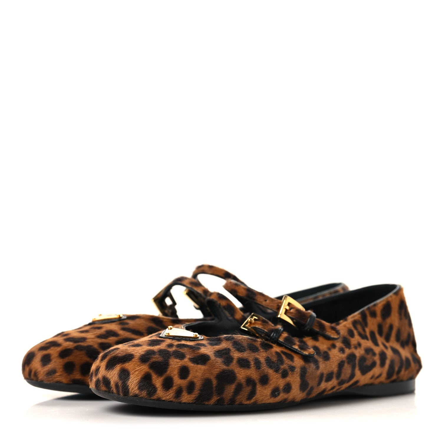 Prada Calf Hair Leopard Print Ballerina Flats 36.5 Honey 4 of 9