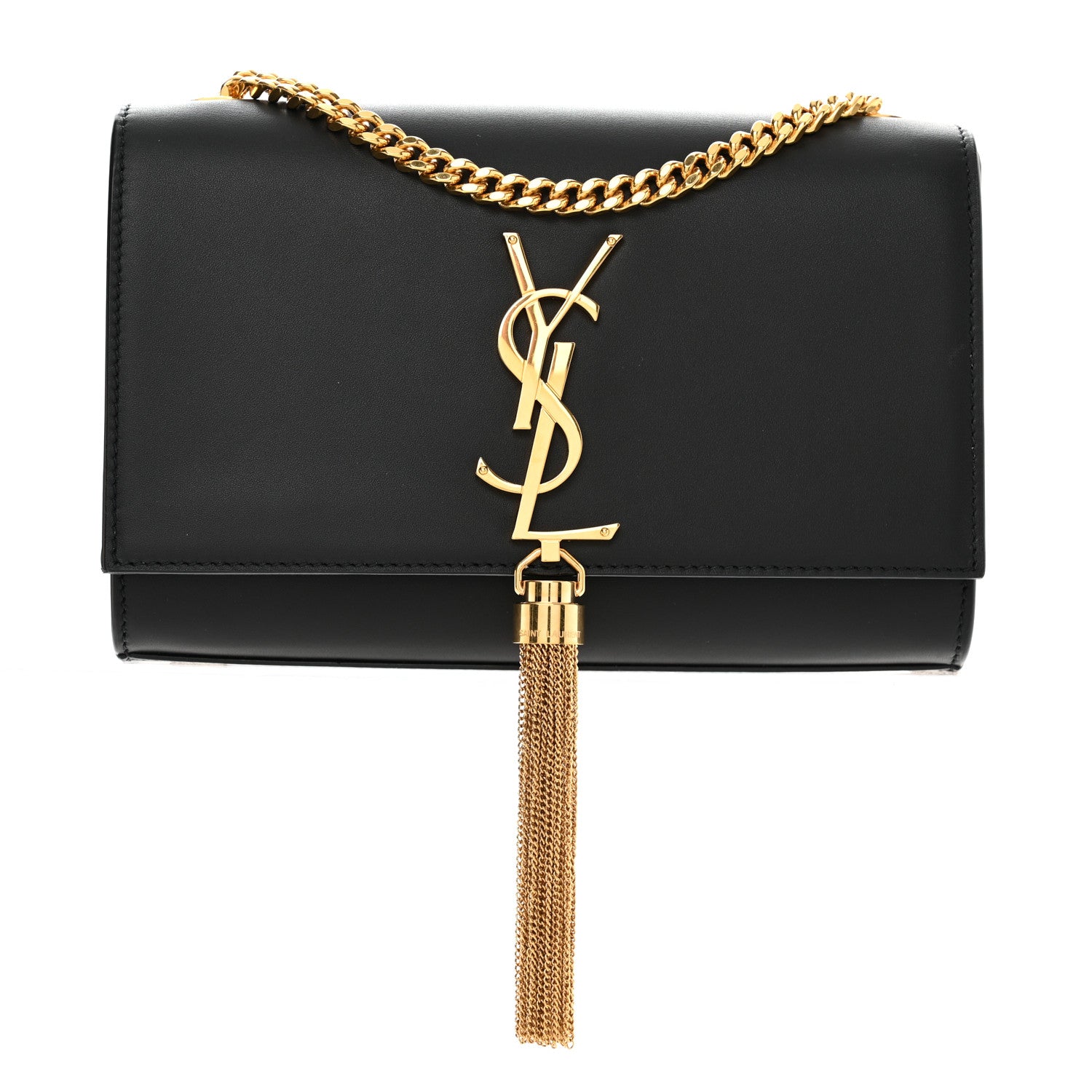 Saint Laurent Smooth Calfskin Small Classic Monogram Kate Tassel Chain Wallet Black 1 of 11