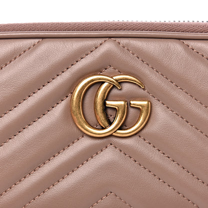 Gucci Calfskin Matelasse Mini GG Marmont Chain Crossbody Bag Porcelain Rose 9 of 12