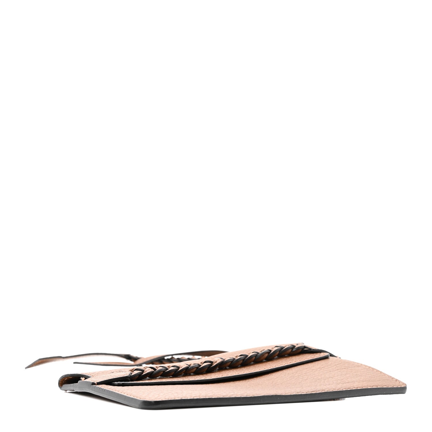 Valentino Garavani Pebbled Calfskin T.B.C. Braided Strap Clutch Brown 3 of 9