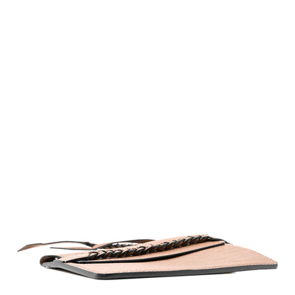 Valentino Garavani Pebbled Calfskin T.B.C. Braided Strap Clutch Brown 3 of 9