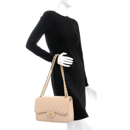 Chanel Caviar Quilted Jumbo Double Flap Beige Clair 3 of 10