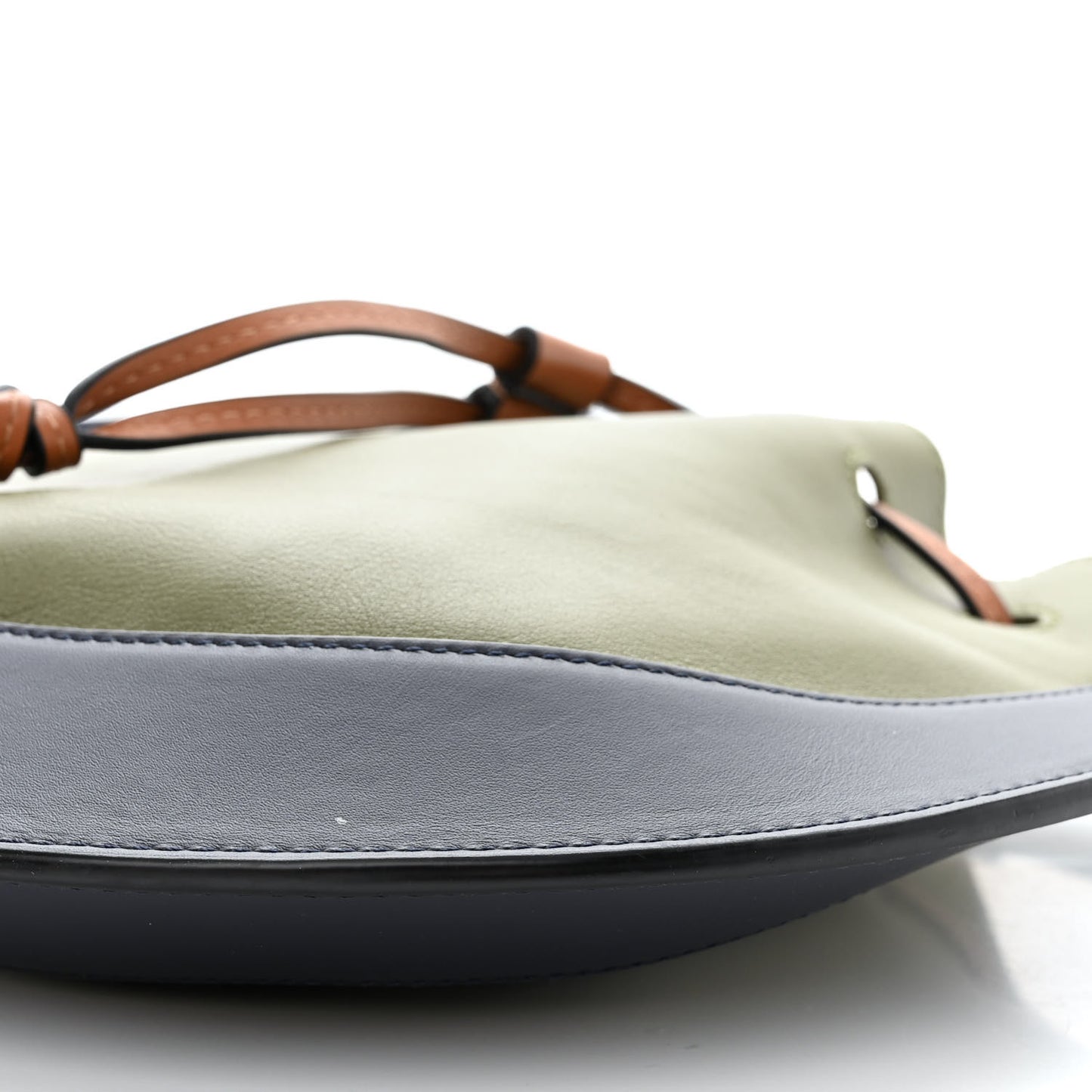 Nappa Colorblock Horseshoe Bag Avocado Midnight Blue Tan