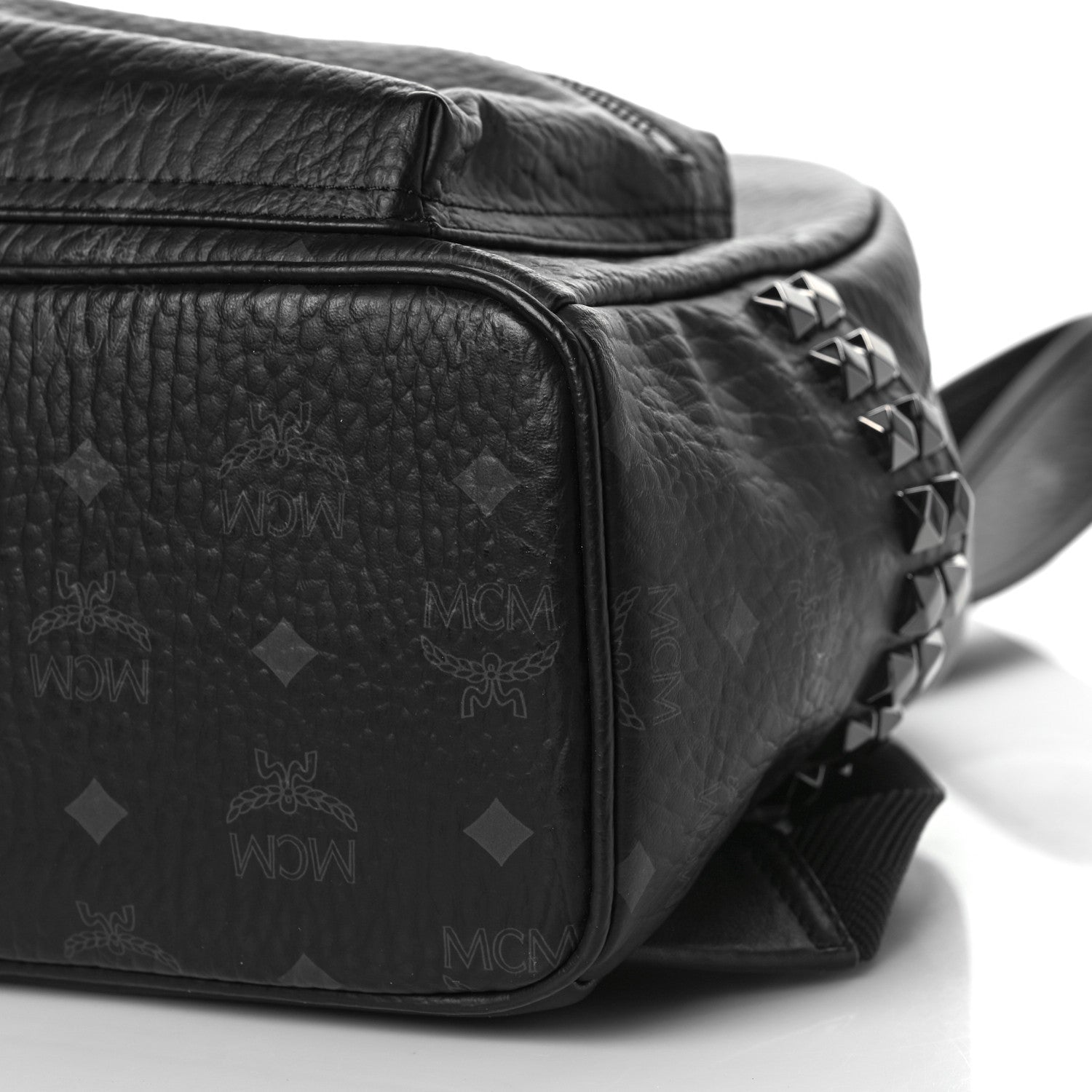MCM Visetos Small Side Stud Stark Backpack Black 8 of 9