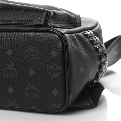 MCM Visetos Small Side Stud Stark Backpack Black 8 of 9
