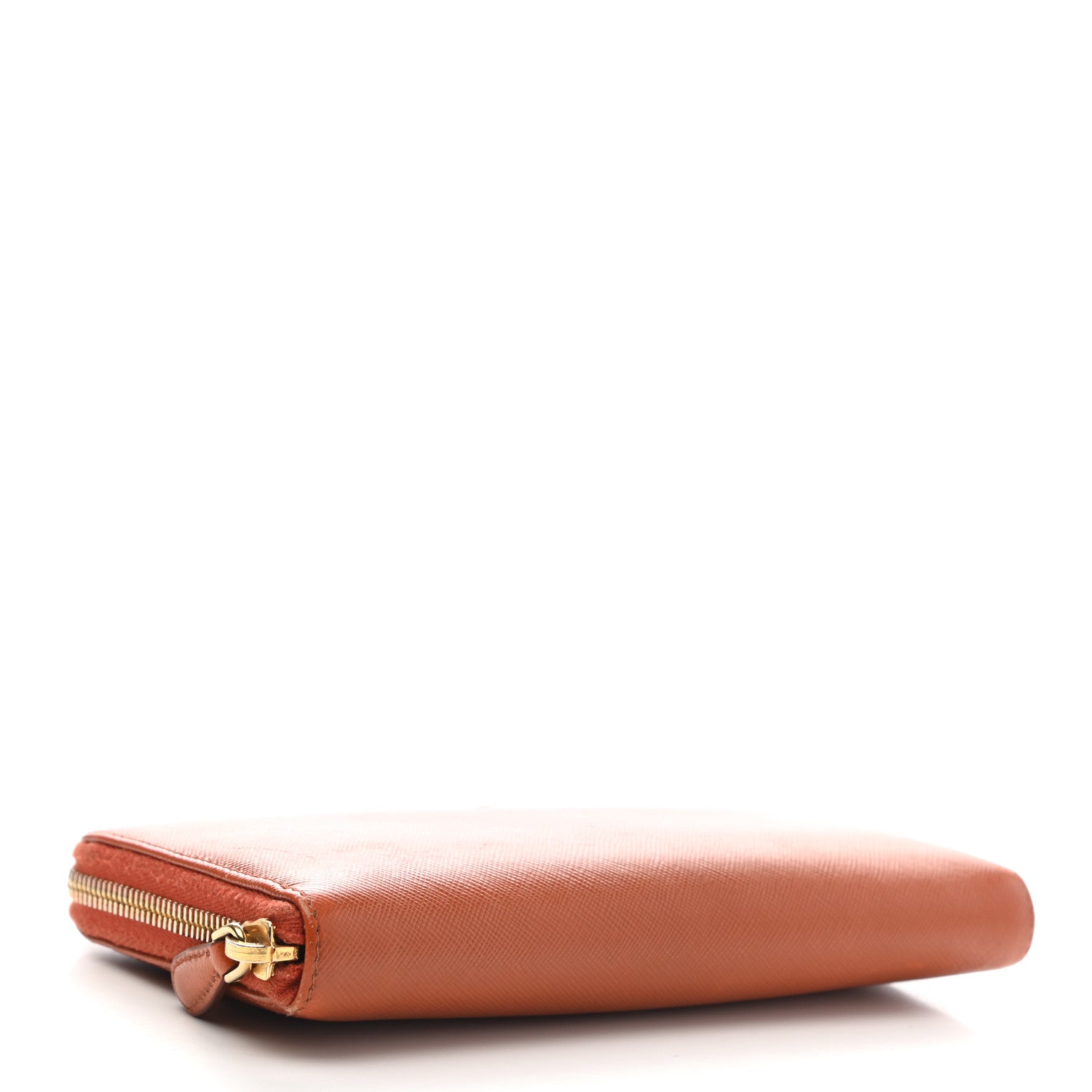 Prada Saffiano Metal Zip Around Wallet Rame 4 of 9